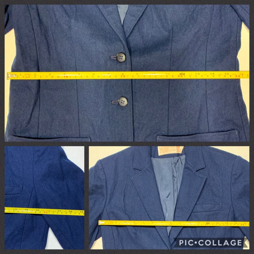 Vintage Pendleton Navy Wool Button Blazer - image 6